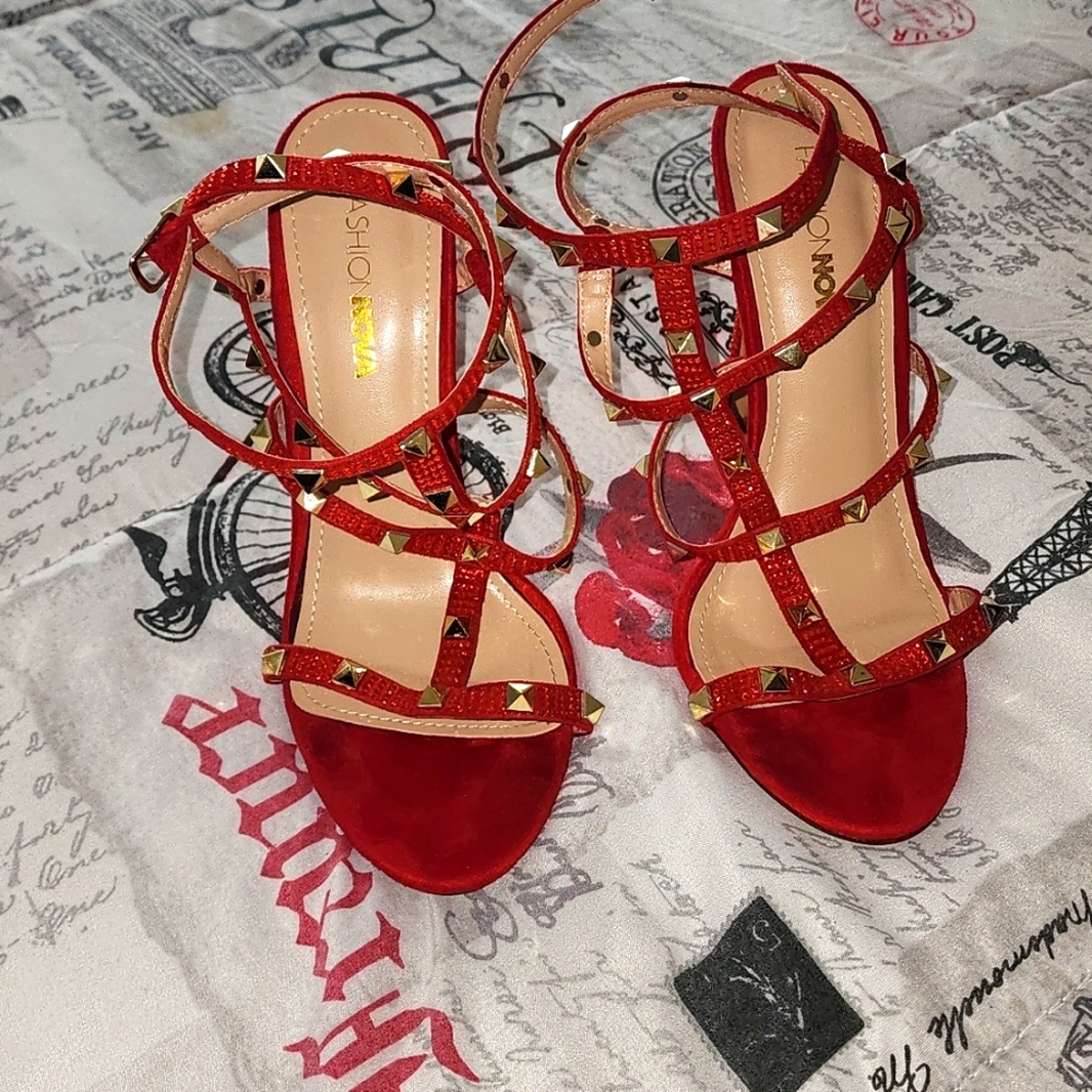 Red Fashionnova Stilettos